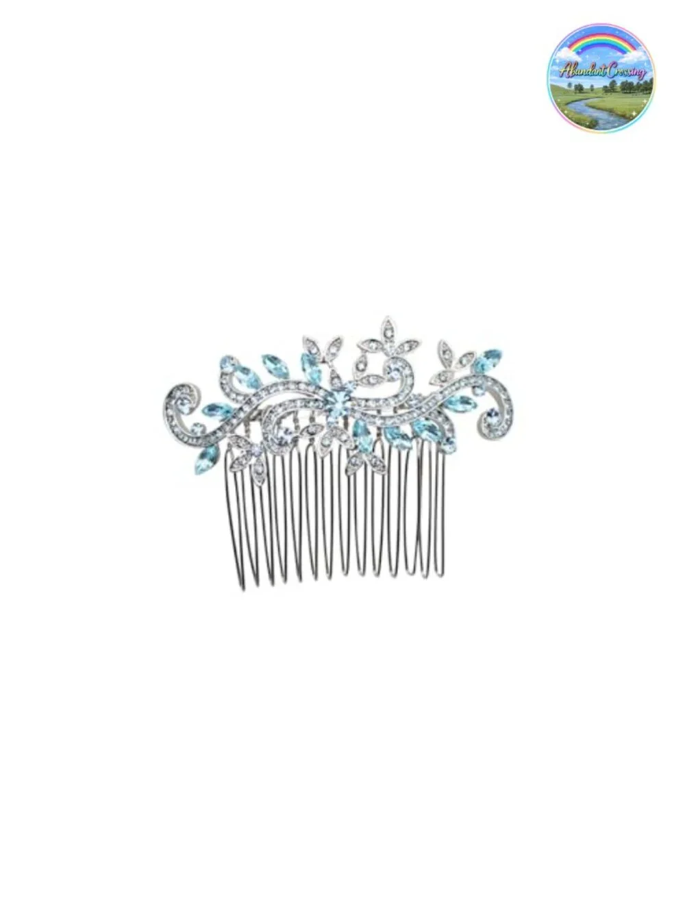 Crystal Rhinestone Floral Hair Comb Bridal Accessory